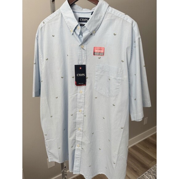 NWT Mens Button Up Shirt 2XLT Tall Lime Print Drinking Margaritas Summer Costal - Picture 2 of 14